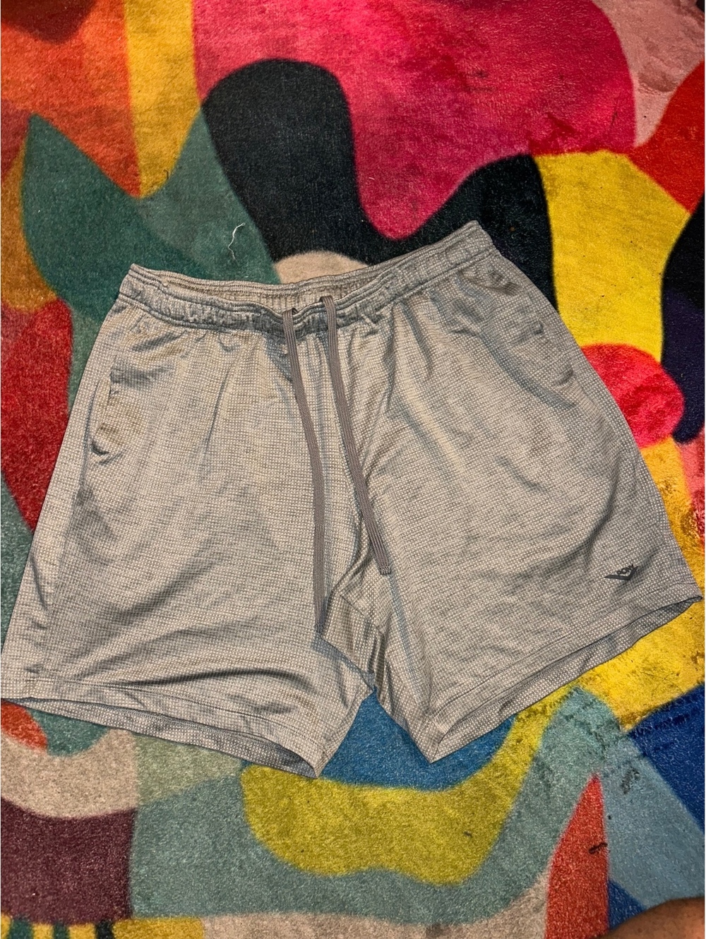 Pony Gray Athletic Shorts with Drawstring Waist